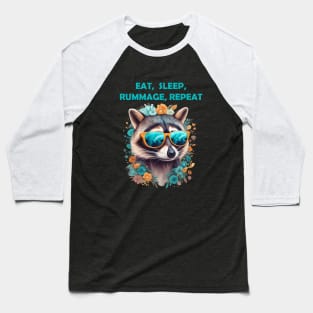 Racoon - Eat, Sleep, Rummage, Repeat Baseball T-Shirt